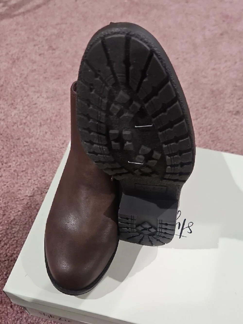 Women's Dark Brown Leather Ankle Booties with Side Zip